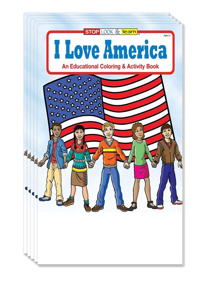 ZOCO I Love America Coloring Books for Kids (50 Bulk Pack, Without Crayons) Educational USA History, Games, Puzzles & Activities - Patriotic Classroom or Event Handouts - Image 1